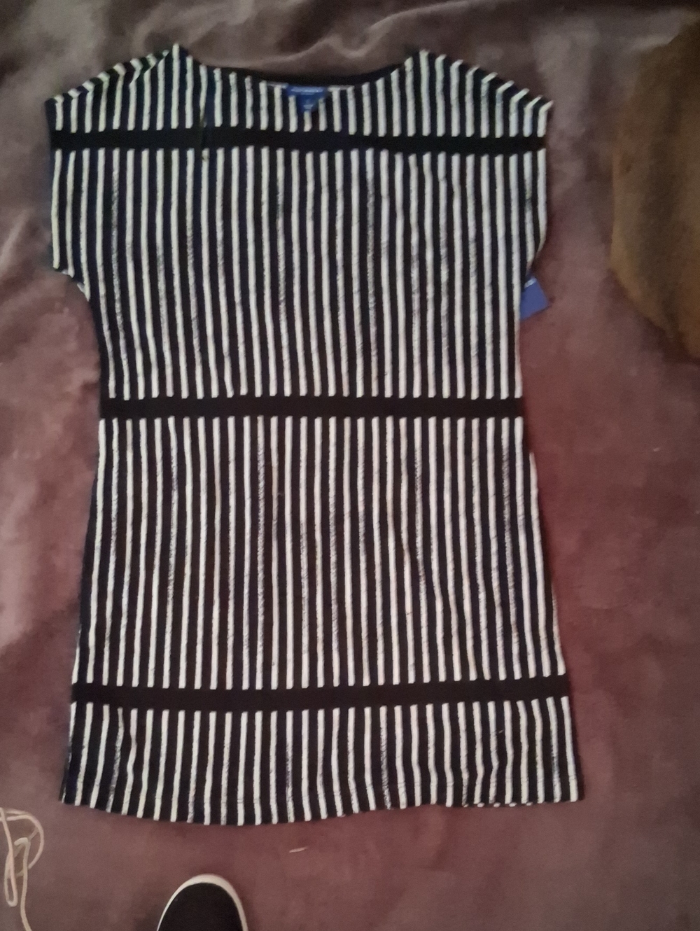 Striped Black and White Knit Tunic Top
